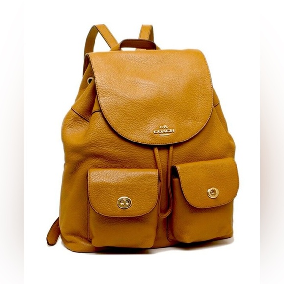 Coach Leather Billie Saddle Brown Backpack - Picture 1 of 12